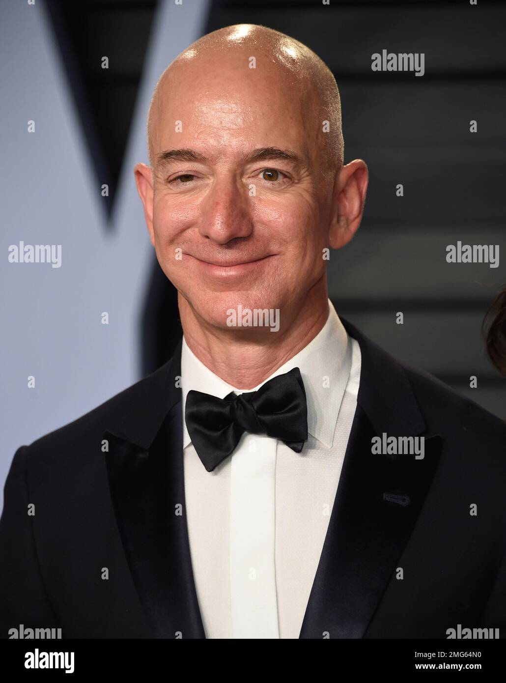 Amazon CEO Jeff Bezos arrives at the Vanity Fair Oscar Party on Sunday