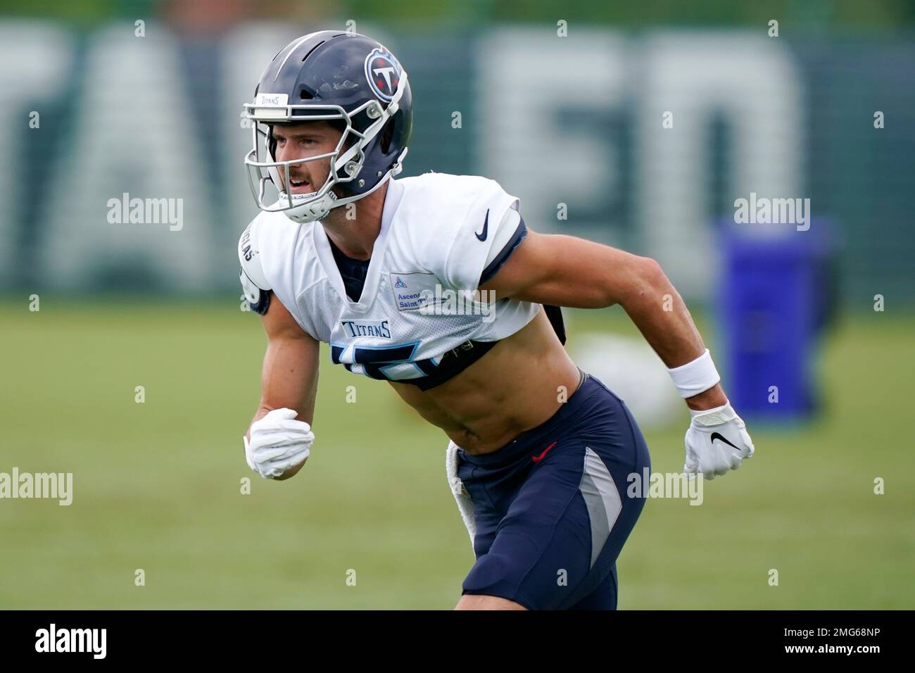 Tennessee Titans wide receiver Cody Hollister (16) runs a drill during NFL  football training camp Wednesday, July 28, 2021, in Nashville, Tenn. (AP  Photo/Mark Zaleski Stock Photo - Alamy