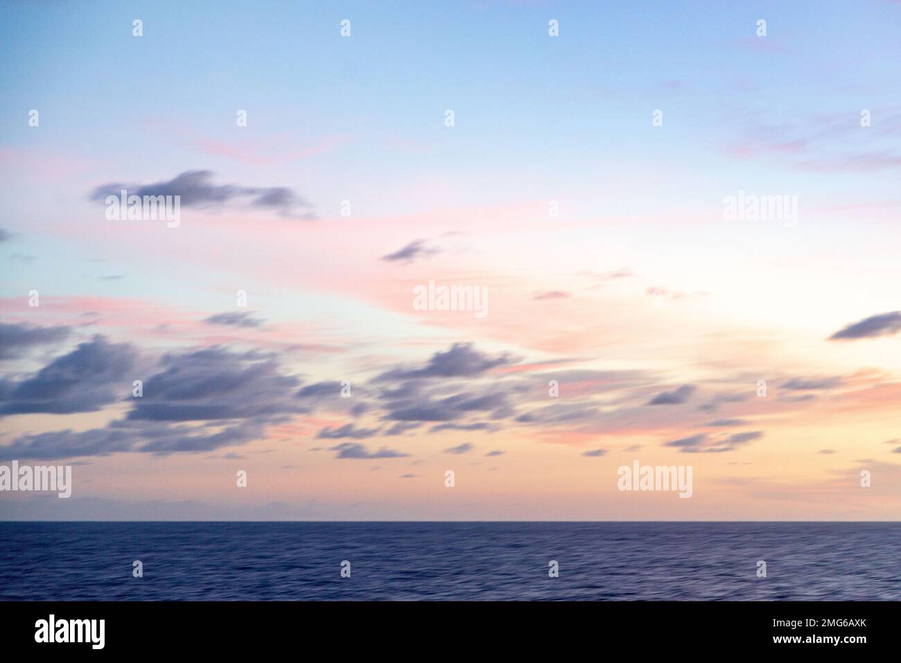 Atlantic Ocean, Sunset ICM creates an ethereal sky scape Stock Photo