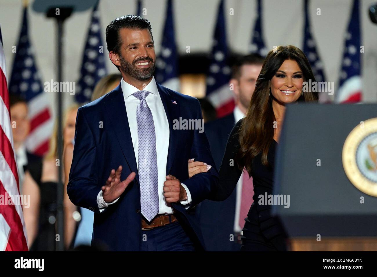 Donald Trump Jr., and his girlfriend Kimberly Guilfoyle arrive before ...