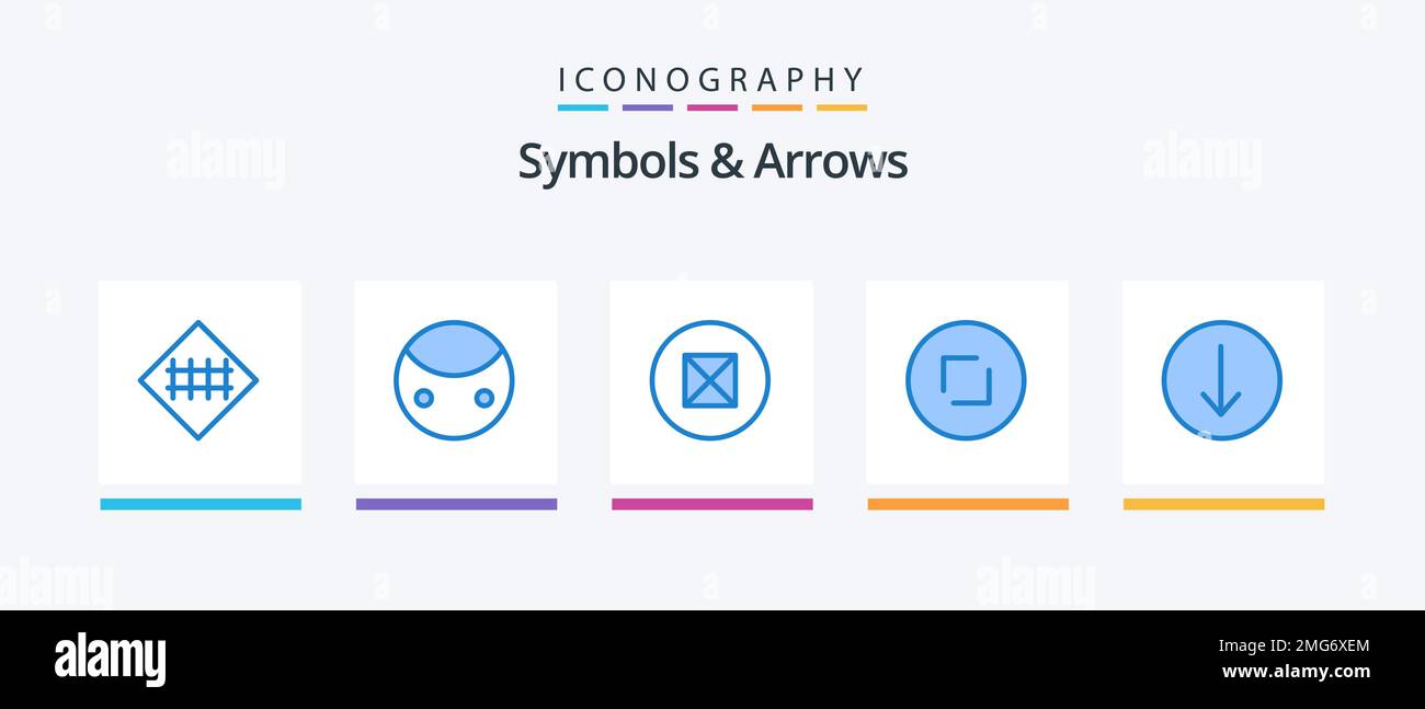 Symbols and Arrows Blue 5 Icon Pack Including symbol. zoom. symbols