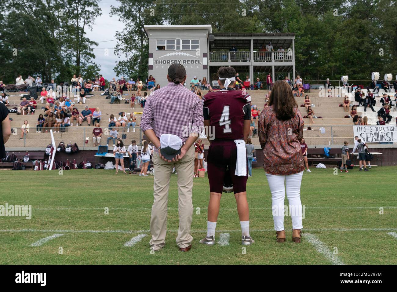 Jason Elrod, his son Thorsby football player Chance Elrod and Chance's