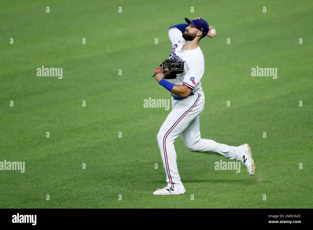 Texas Rangers' Joey Gallo bats during a spring training baseball game  against the San Diego Padres, Thursday, March 4, 2021, in Surprise, Ariz.  (AP Photo/Sue Ogrocki Stock Photo - Alamy