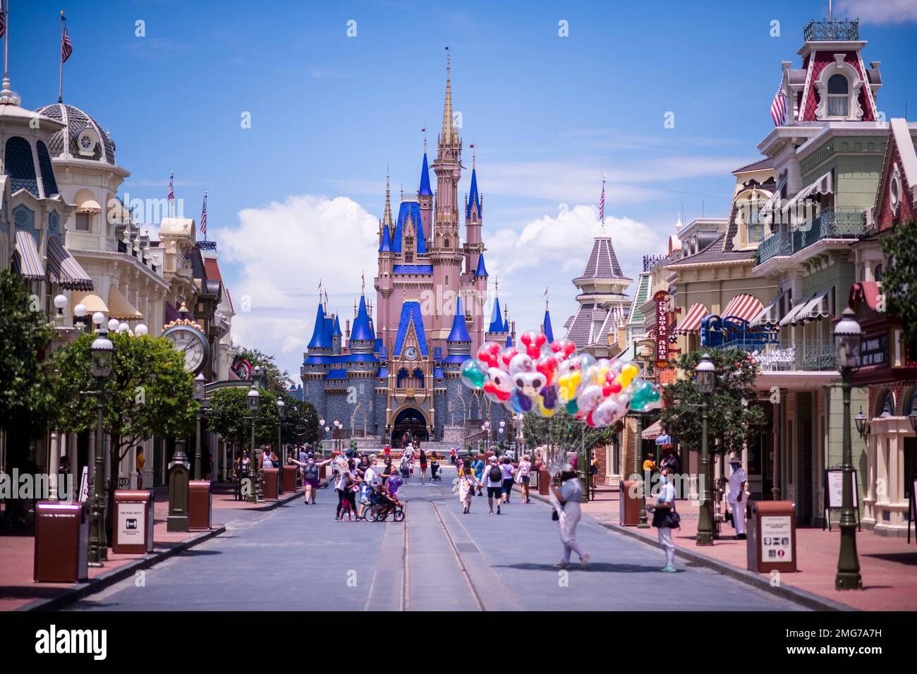 Fab Five in front of Cinderella's Castle - Main Street USA © Disney