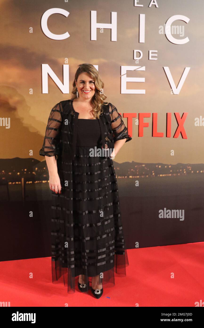 January 25, 2023: January 25, 2023 (Malaga)Malaga dresses up for the preview of 'La chica de nieve', by Netflix The author of the original novel, the Malaga-born Javier Castillo, has been wrapped up in the entire cast of the series and many friends in his homeland. Carlota Corredera (Credit Image: © Lorenzo Carnero/ZUMA Press Wire) EDITORIAL USAGE ONLY! Not for Commercial USAGE! Stock Photo