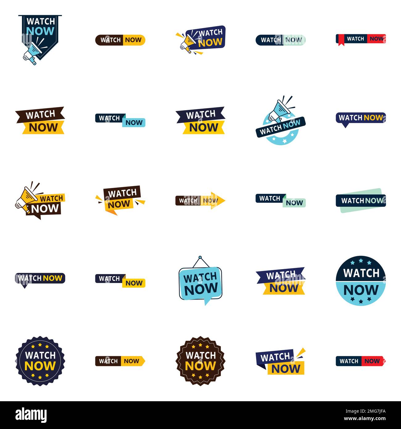 25 Professional Watch Now Banners to Elevate Your Brand Stock Vector 