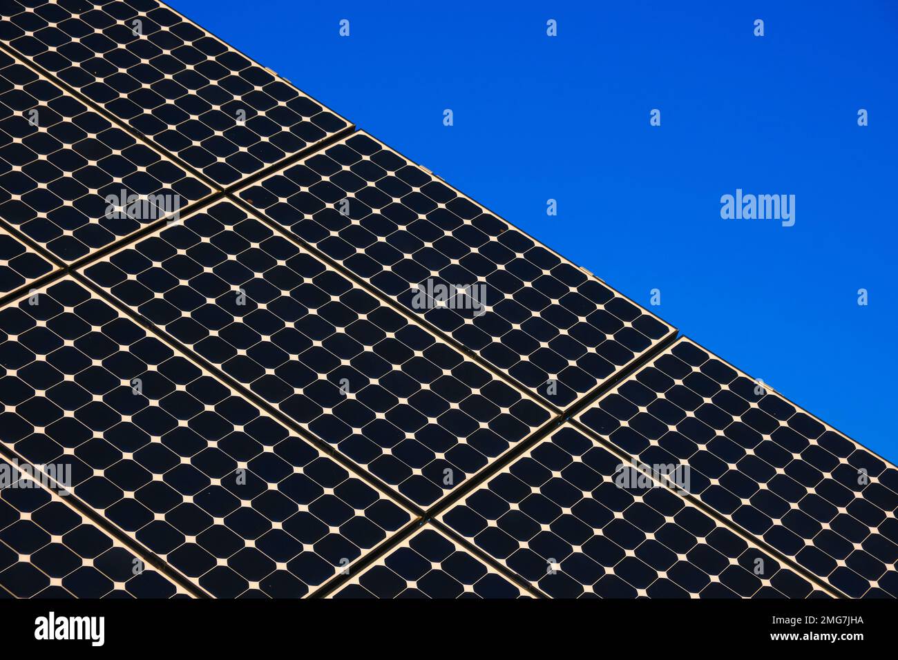 Solar panels samples on a bright blue sky background.Solar panels
