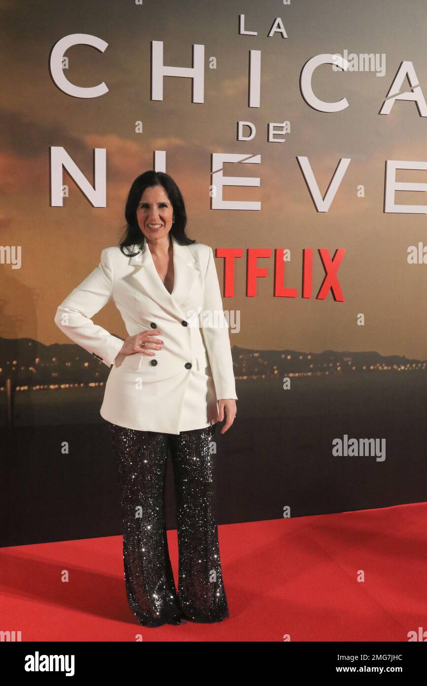 January 25, 2023: January 25, 2023 (Malaga)Malaga dresses up for the preview of 'La chica de nieve', by Netflix The author of the original novel, the Malaga-born Javier Castillo, has been wrapped up in the entire cast of the series and many friends in his homeland.Diana Navarro. (Credit Image: © Lorenzo Carnero/ZUMA Press Wire) EDITORIAL USAGE ONLY! Not for Commercial USAGE! Stock Photo