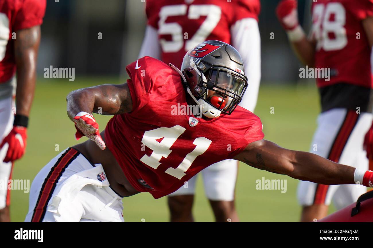 Tampa Bay Buccaneers' Kahzin Daniels during a Buccaneers NFL football  rookie mini camp Friday, May 10, 2019, in Tampa, Fla. (AP Photo/Chris  O'Meara Stock Photo - Alamy