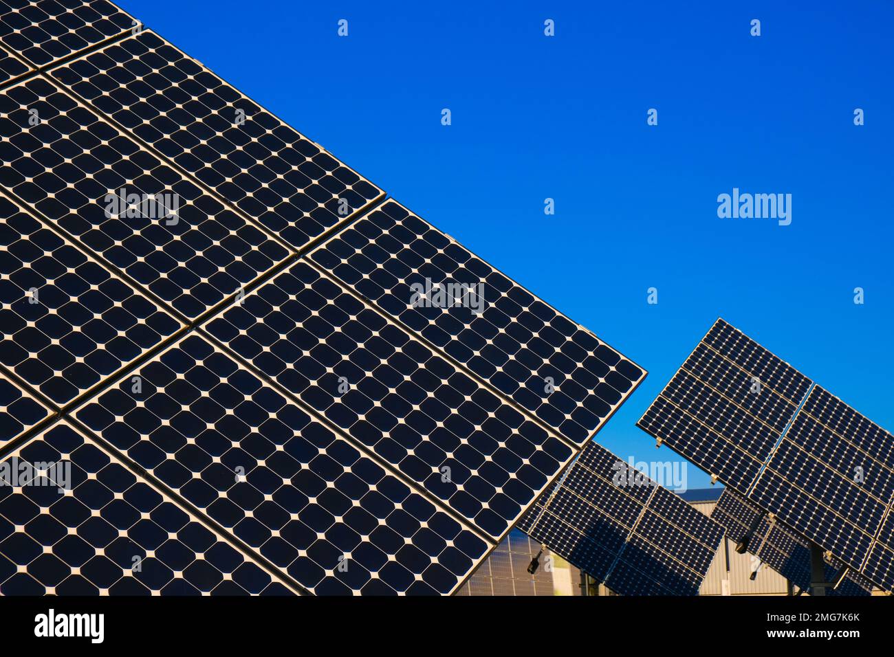 Solar panels samples on a blue sky background.Solar panels billboards