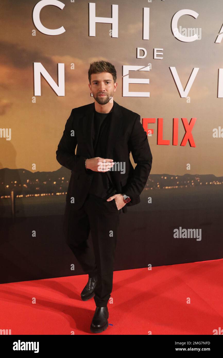 January 25, 2023: January 25, 2023 (Malaga)Malaga dresses up for the preview of 'La chica de nieve', by Netflix The author of the original novel, the Malaga-born Javier Castillo, has been wrapped up in the entire cast of the series and many friends in his homeland.Pablo Alboran. (Credit Image: © Lorenzo Carnero/ZUMA Press Wire) EDITORIAL USAGE ONLY! Not for Commercial USAGE! Stock Photo