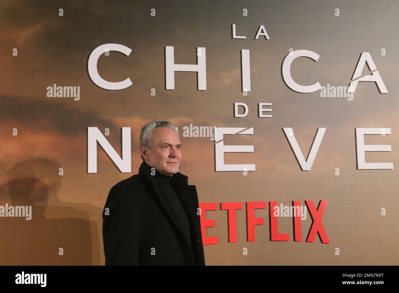 January 25, 2023: January 25, 2023 (Malaga)Malaga dresses up for the preview of 'La chica de nieve', by Netflix The author of the original novel, the Malaga-born Javier Castillo, has been wrapped up in the entire cast of the series and many friends in his homeland.Jose Coronado. (Credit Image: © Lorenzo Carnero/ZUMA Press Wire) EDITORIAL USAGE ONLY! Not for Commercial USAGE! Stock Photo