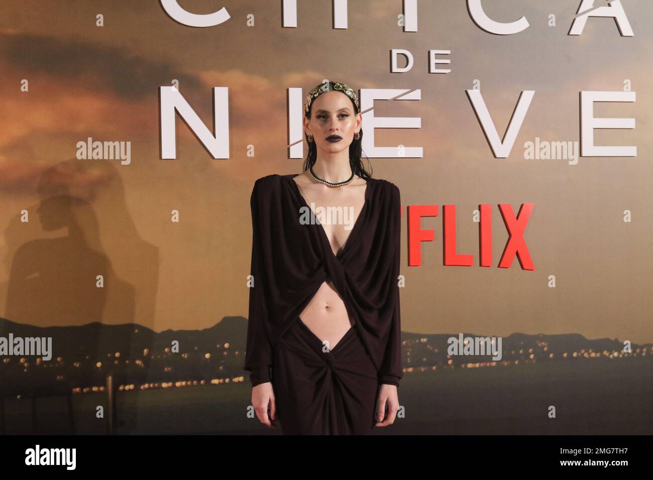 January 25, 2023: January 25, 2023 (Malaga)Malaga dresses up for the preview of 'La chica de nieve', by Netflix The author of the original novel, the Malaga-born Javier Castillo, has been wrapped up in the entire cast of the series and many friends in his homeland.Milena Smit. (Credit Image: © Lorenzo Carnero/ZUMA Press Wire) EDITORIAL USAGE ONLY! Not for Commercial USAGE! Stock Photo