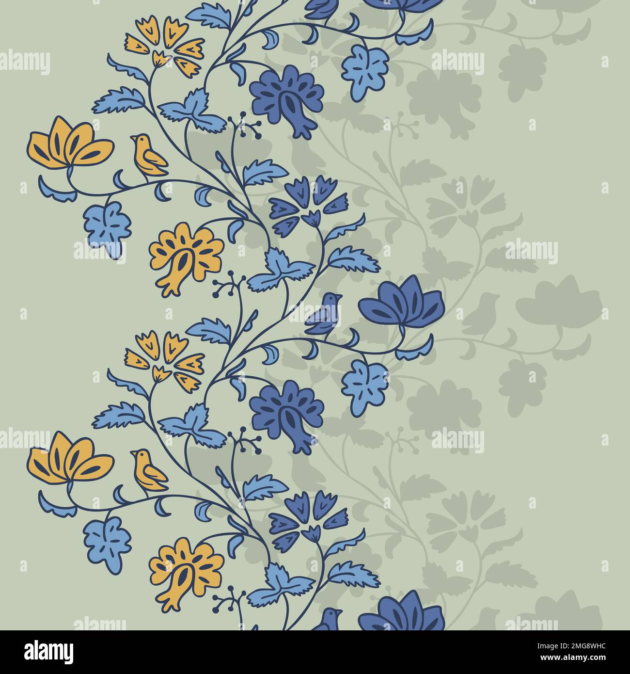 Decorative floral border with birds Stock Vector Image & Art - Alamy