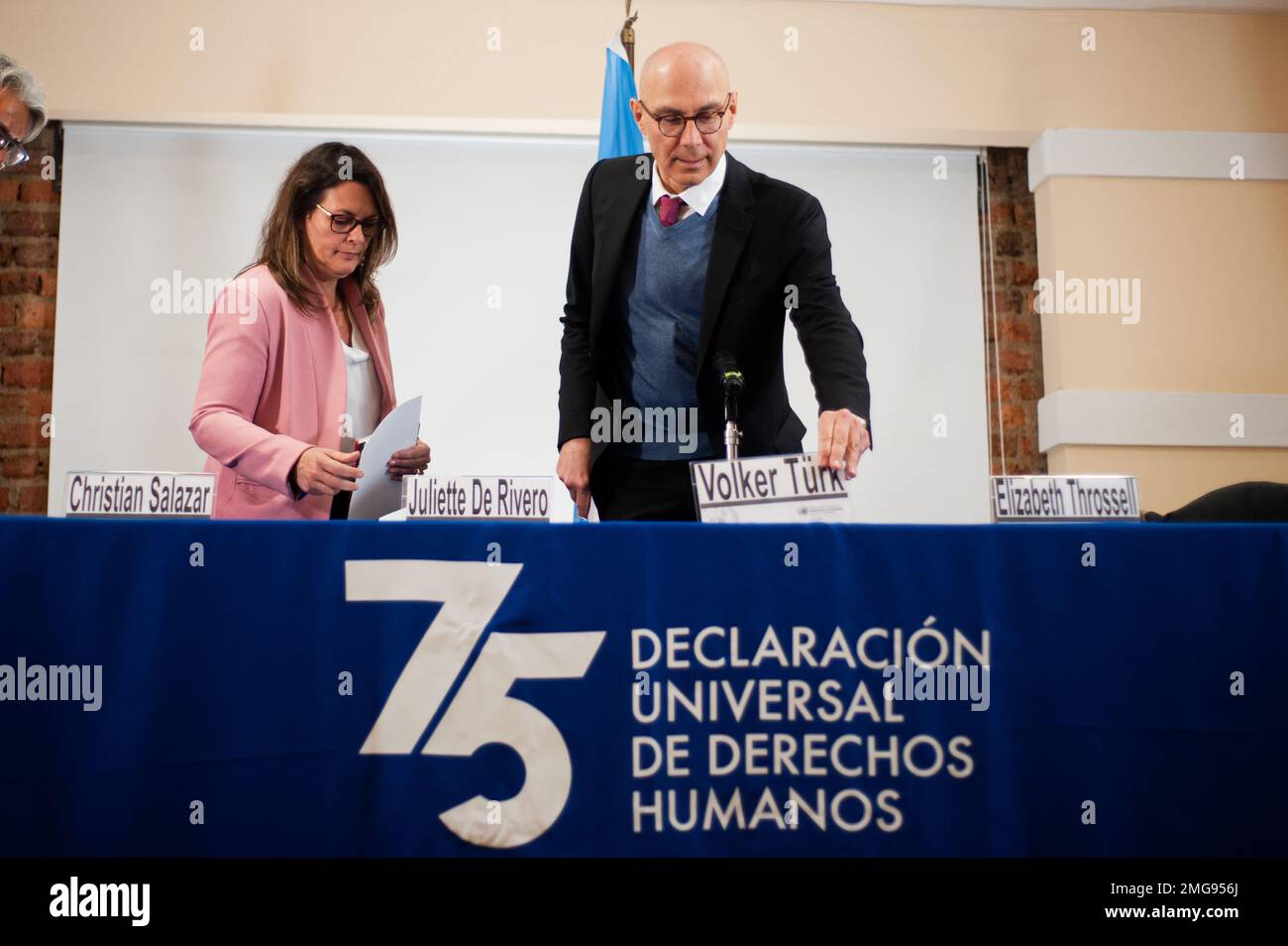 United Nations High Commissioner for Human Rights Volker Turk during a press conference in Bogota, Colombia, on January 25, 2022. Photo by: Chepa Beltran/Long Visual Press Stock Photo