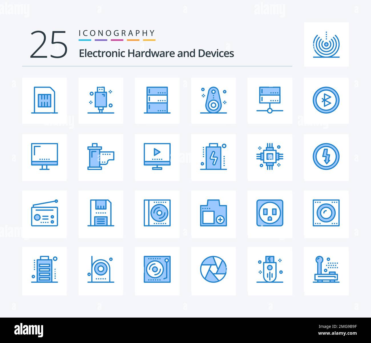 Devices 25 Blue Color icon pack including tracked. devices. electronic ...