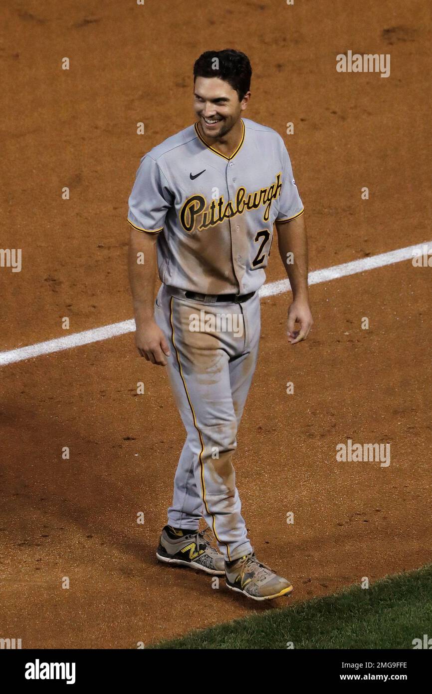 Pittsburgh Pirates' Adam Frazier walks off the field after a