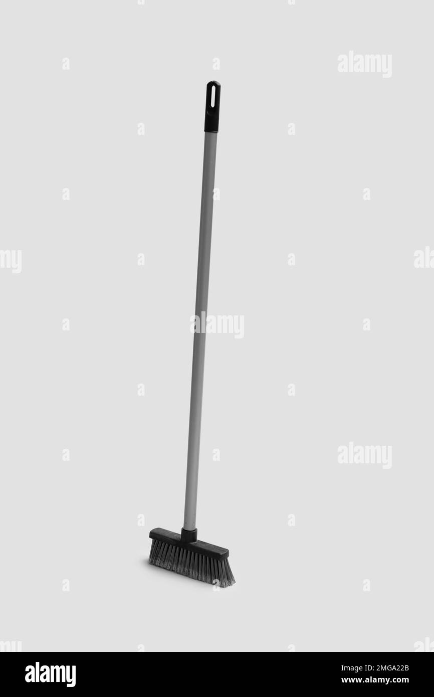 Sweeping broom on white background Stock Photo Alamy