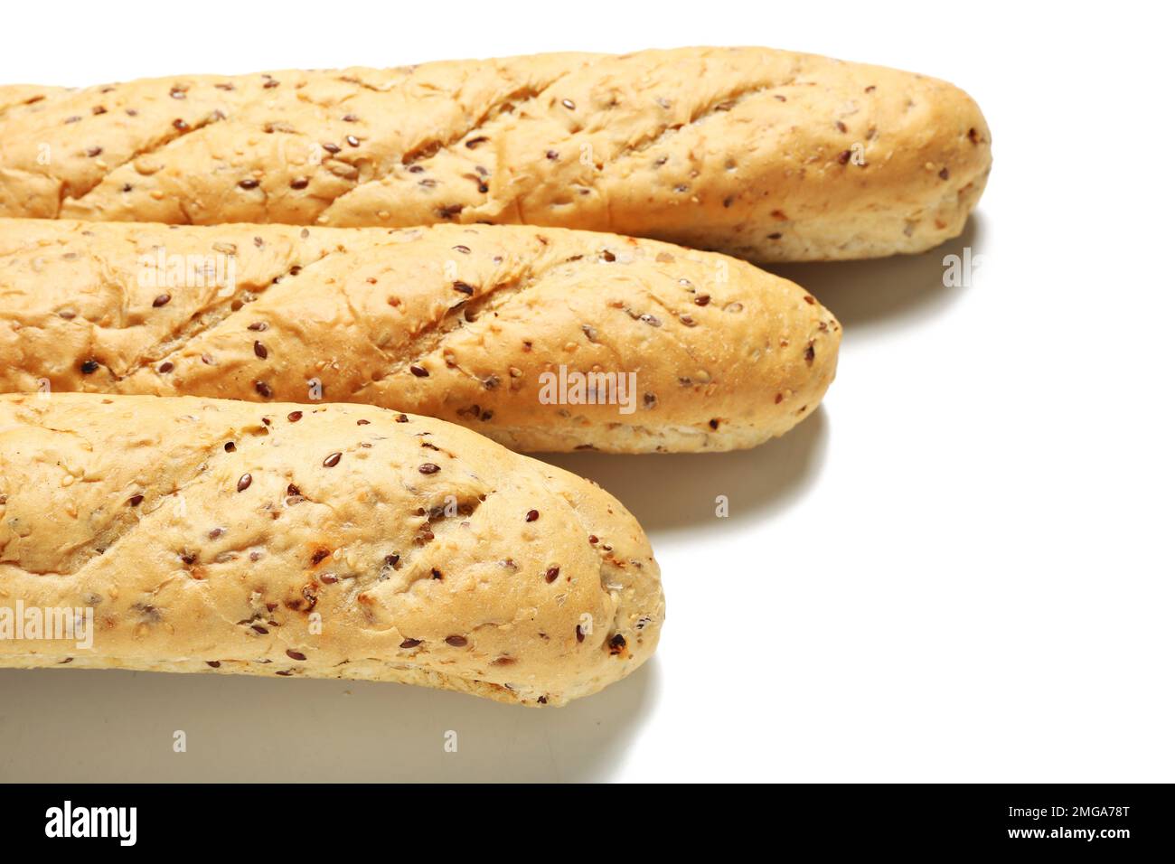 Delicious baguettes isolated on white background Stock Photo - Alamy