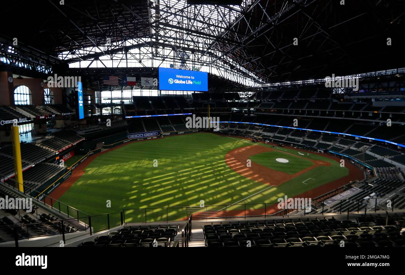 In this photo made Thursday, July 23, 2020, an upper deck view of the
