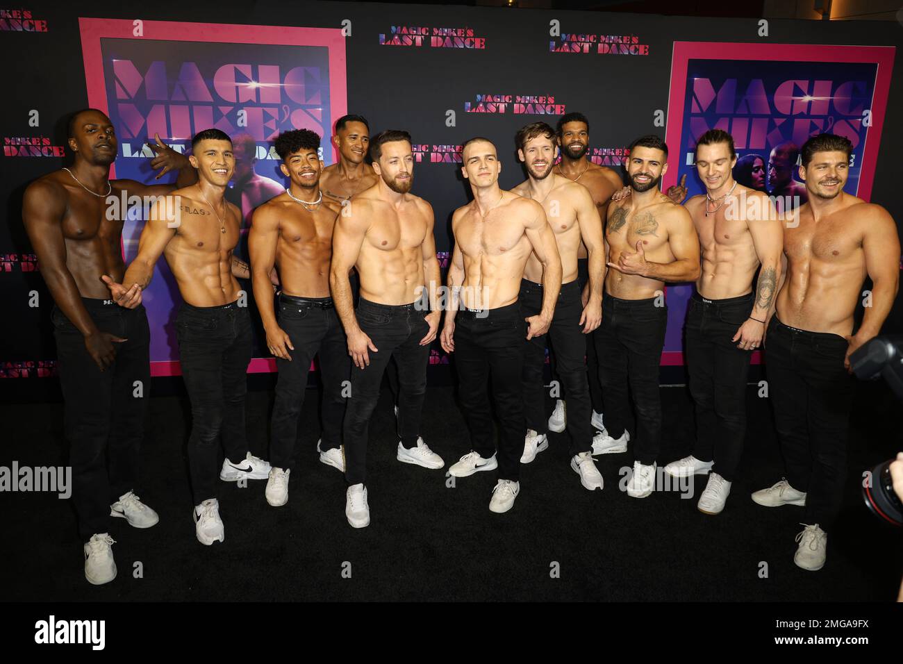 MIAMI BEACH, FL JANUARY 25 The cast of "Magic Mike