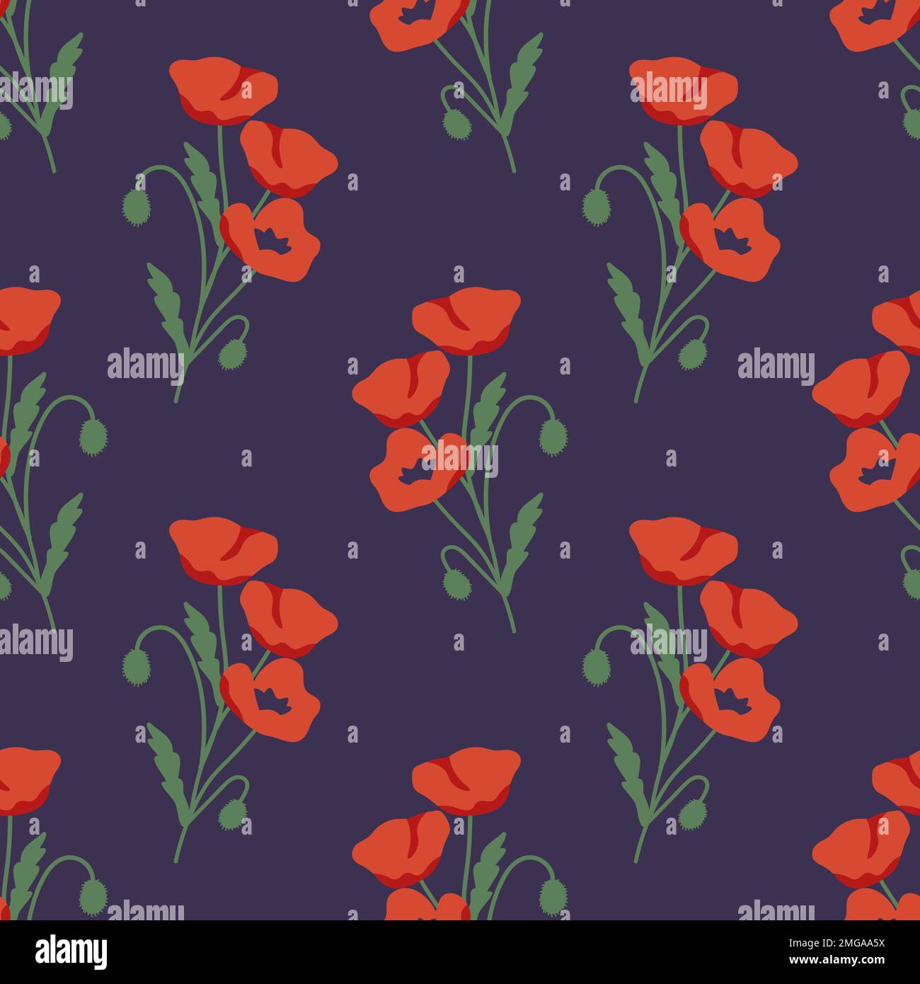 Poppy Pattern Vector Poppy vector vectors hi-res stock photography and images - Alamy