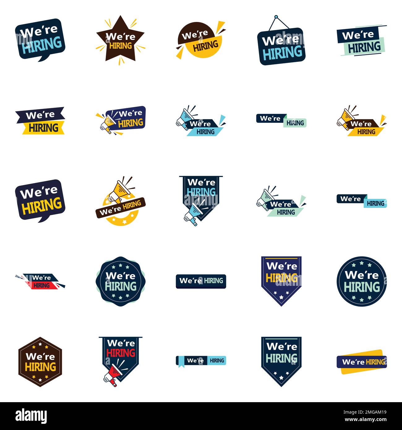 We're Hiring 25 High quality Vector Designs for Your Job Openings Stock