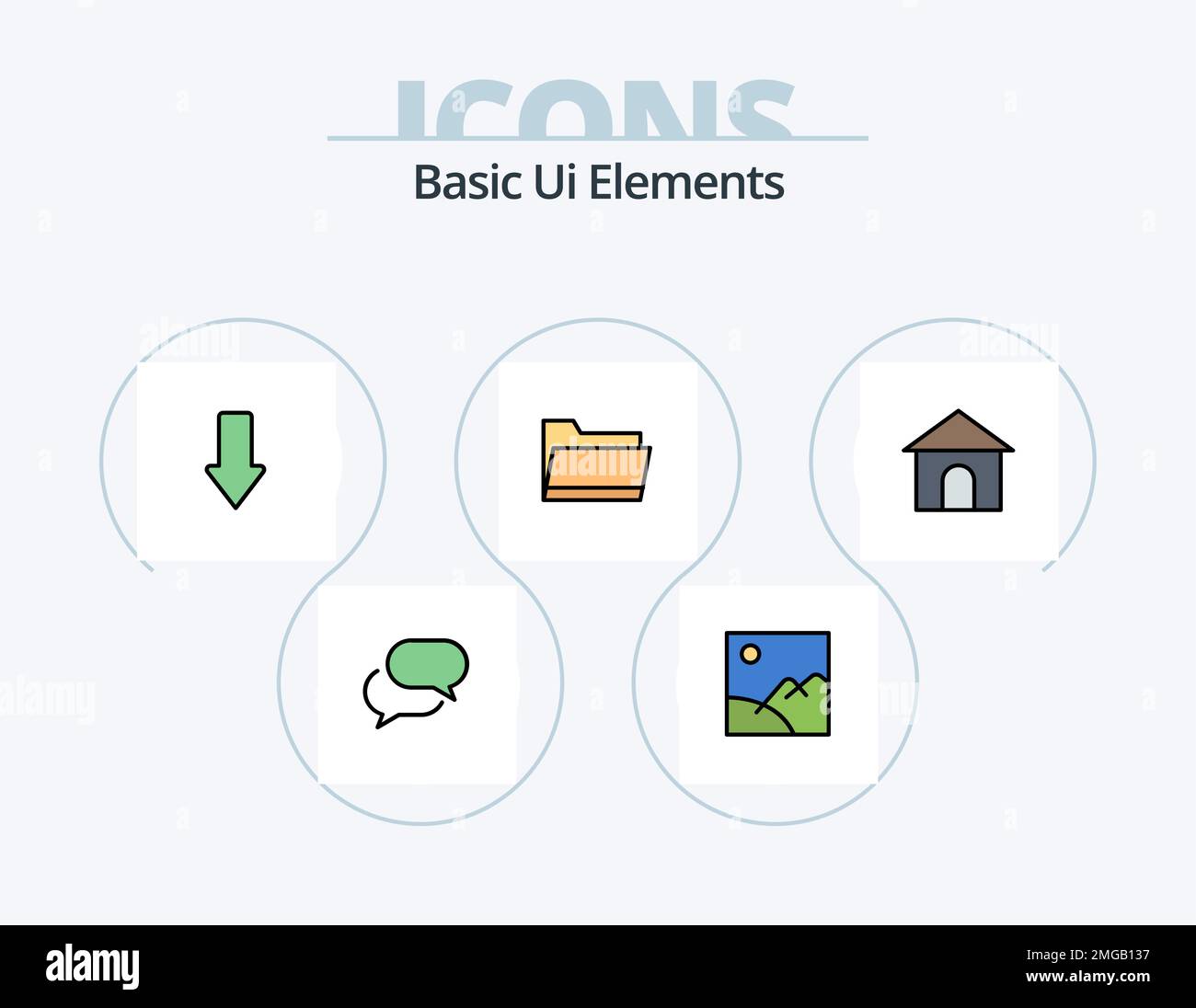 Basic Ui Elements Line Filled Icon Pack 5 Icon Design. down. arrow ...