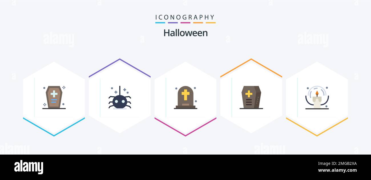 Halloween 25 Flat icon pack including halloween. holiday. spider. halloween. tombstone Stock Vector