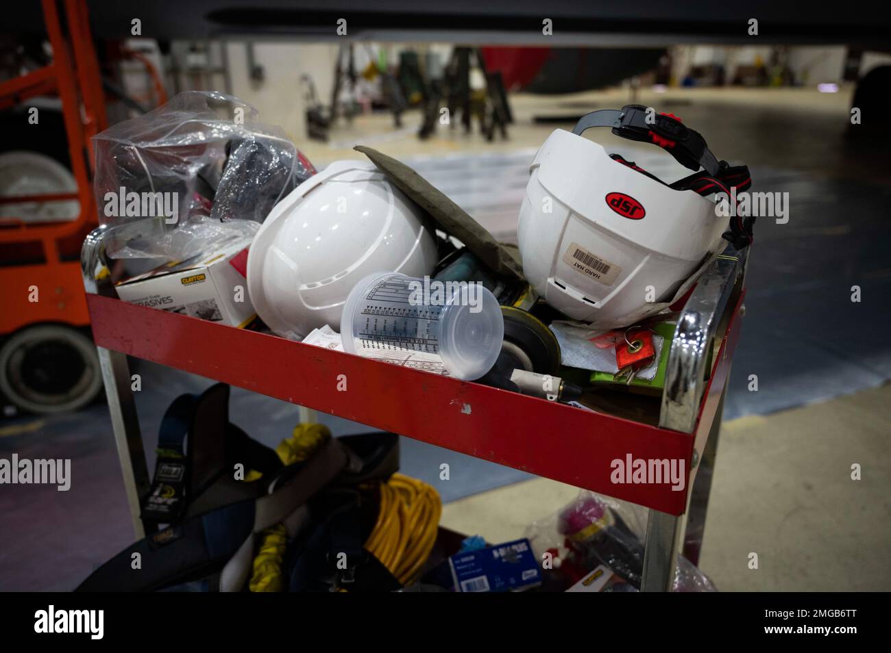 Corrosion control specialists must don safety helmets harnesses and