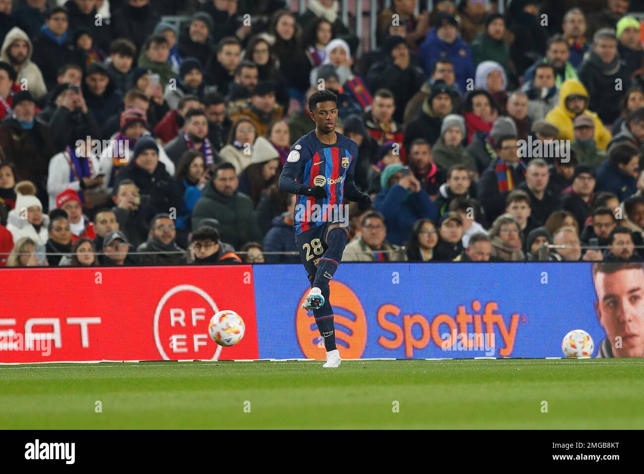 Barcelona, Spain. 25th Jan, 2023. Alejandro Balde (Barcelona) Football