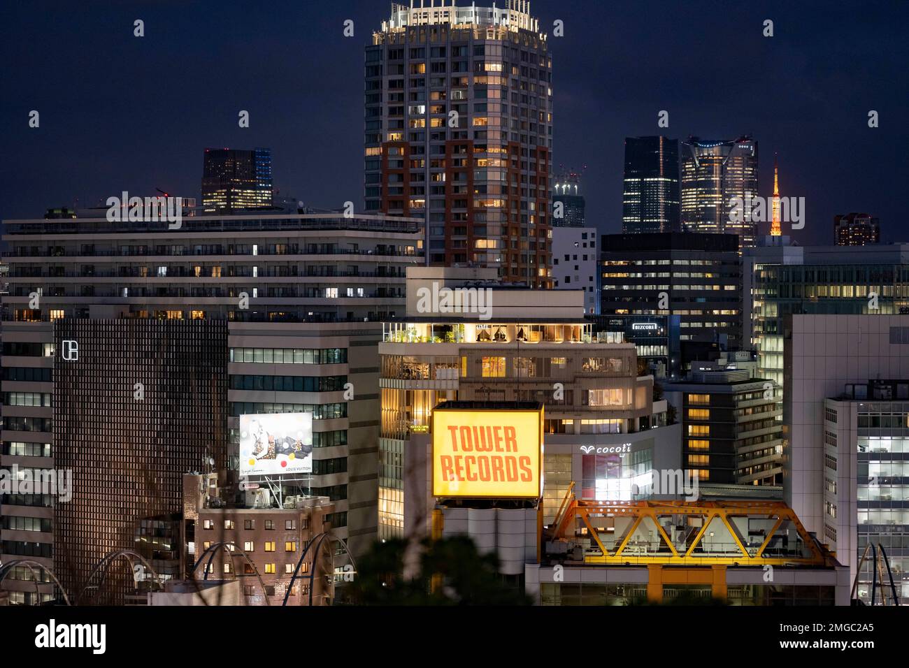 Tokyo, Japan. 24th Jan, 2023. Skyline views of Tokyo from Shibuya in