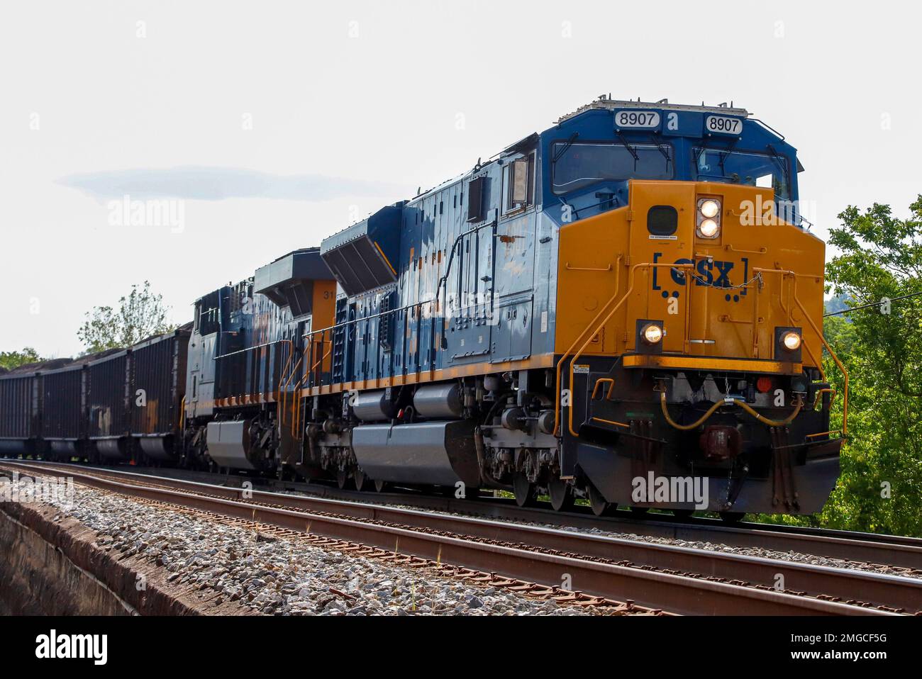 A CSX freight train pulls through McKeesport, Pa., on Tuesday, June 2 ...