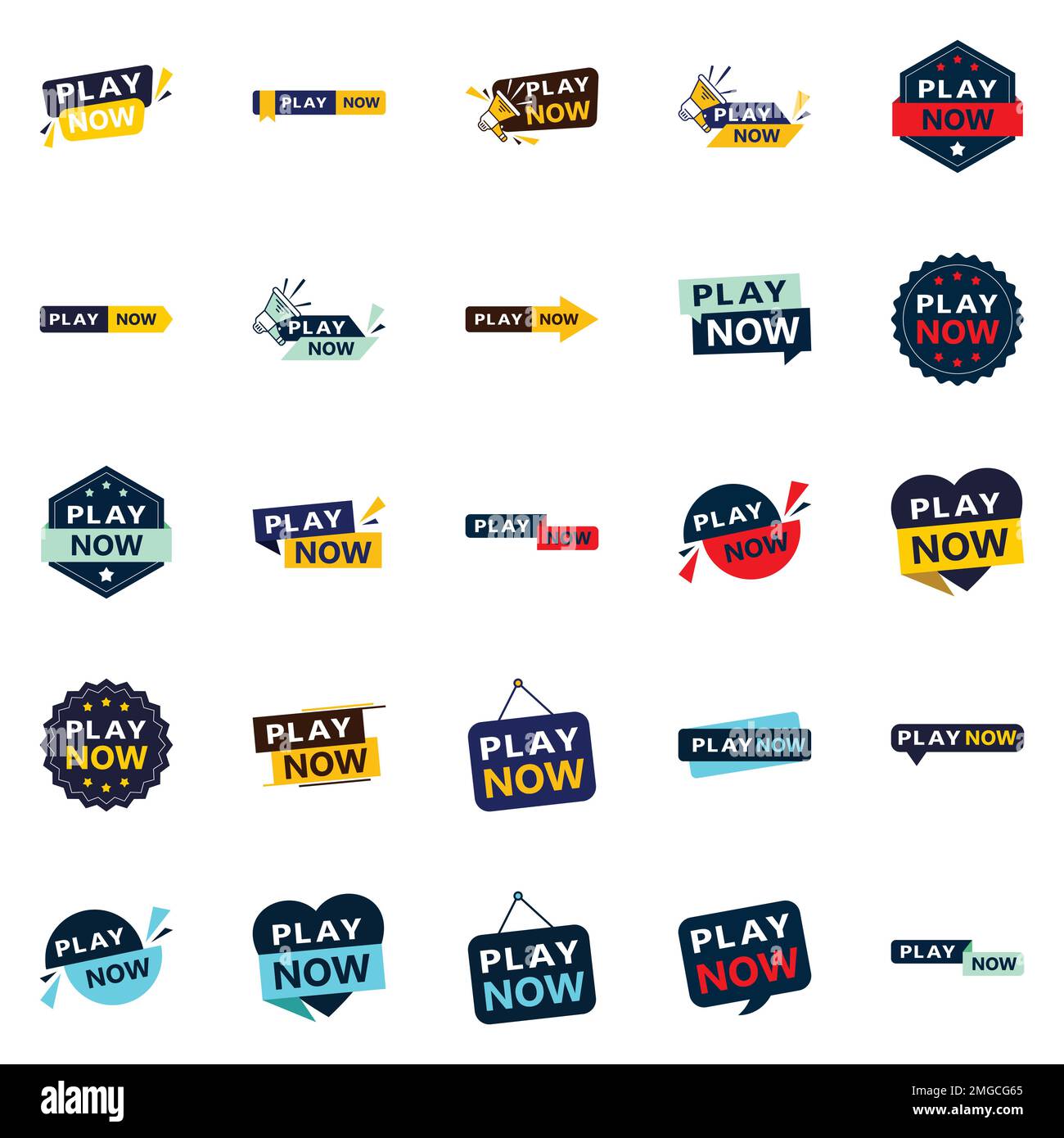 25 Eye-catching Play Now Banners to Grab Attention Stock Vector Image ...