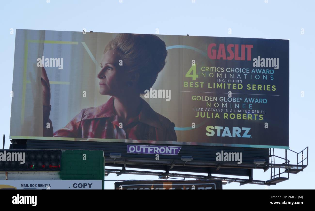 Los Angeles, California, USA 25th January 2023 A general view of atmosphere of Julia Roberts Gaslit Billboard on January 25, 2023 in Los Angeles, California, USA. Photo by Barry King/Alamy Stock Photo Stock Photo