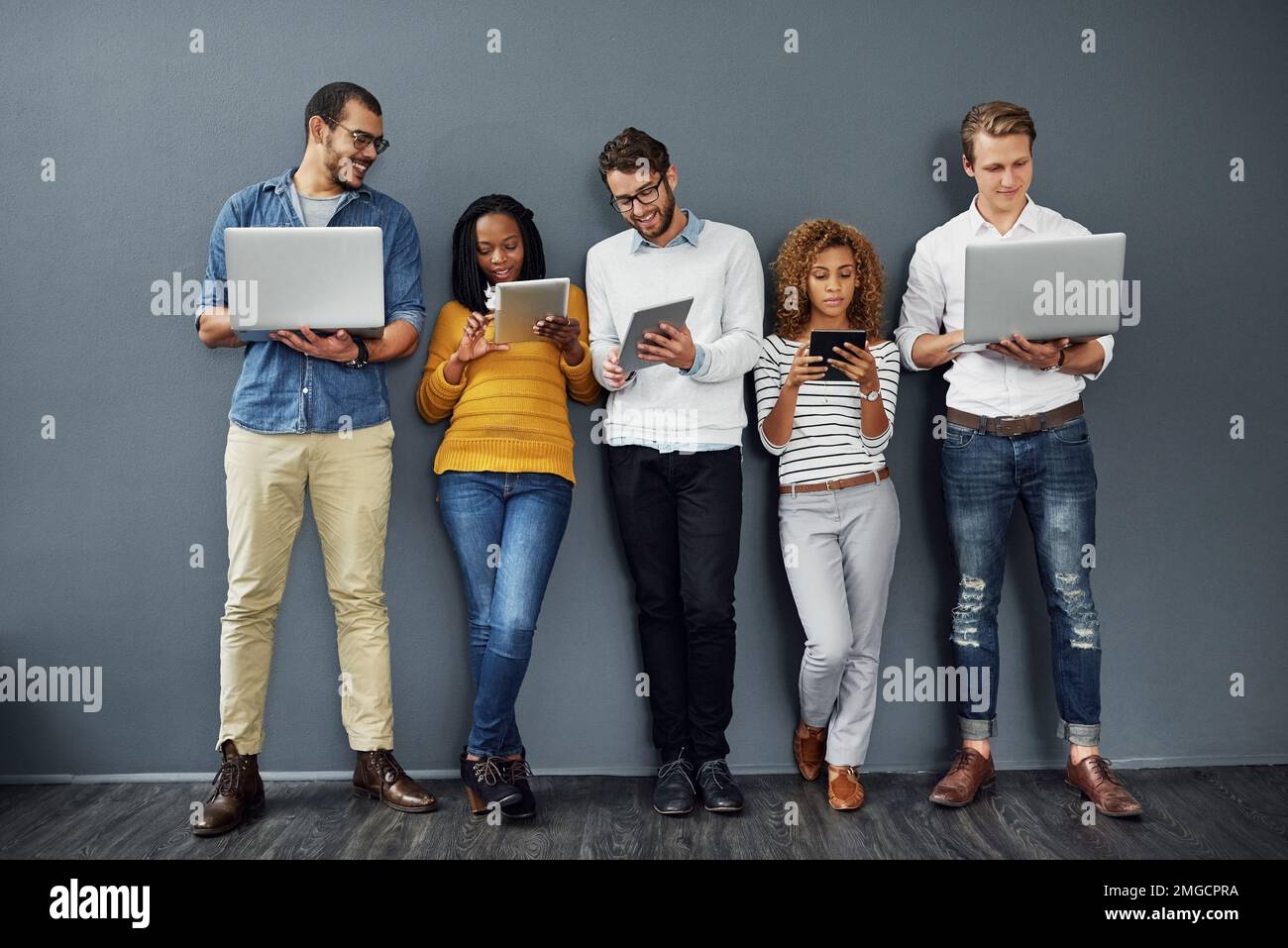 Always connected thanks to wireless technology. Full length shot of a ...