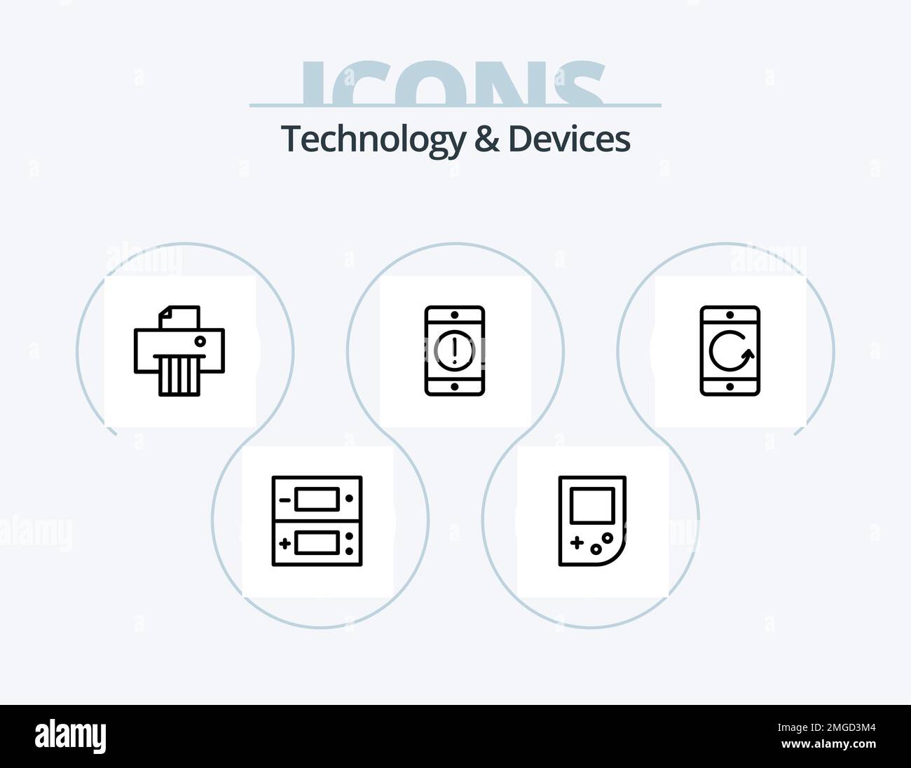 Devices Line Icon Pack 5 Icon Design. console. message. hardware