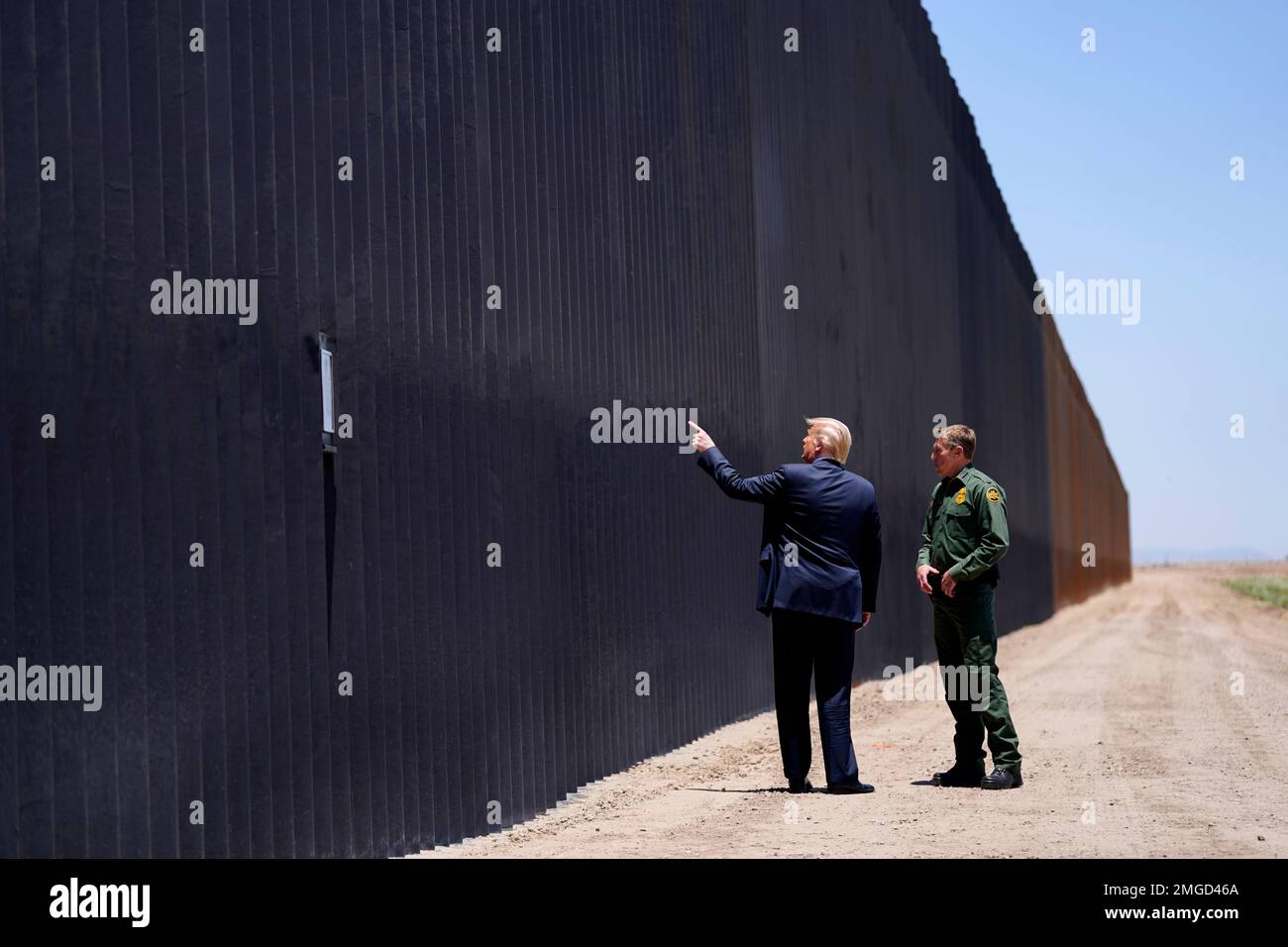 President Donald Trump speaks with Rodney Scott, the U.S. Border Patrol ...