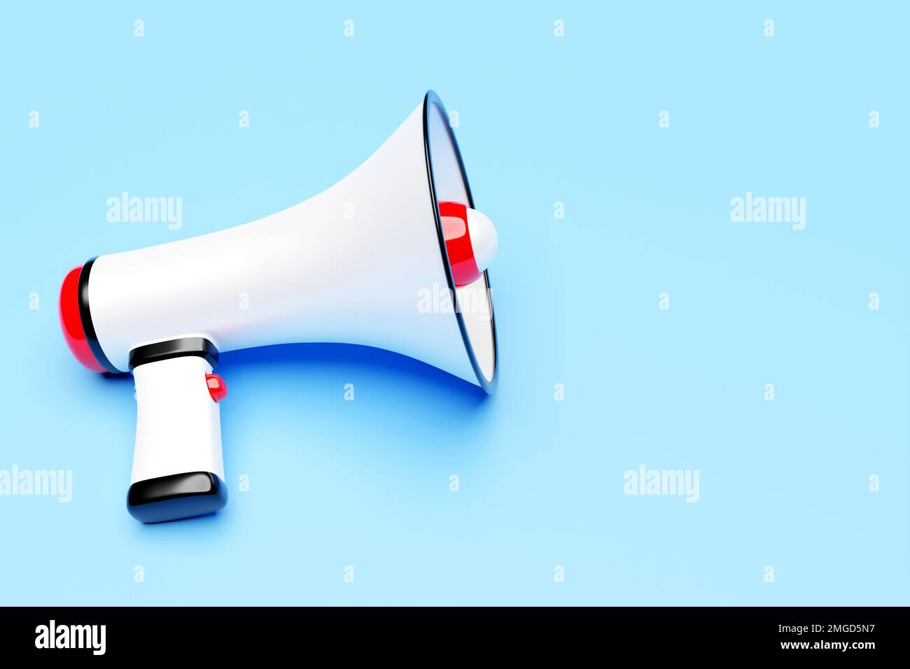 Megaphone speaker or megaphone loudspeaker, realistic 3d illustration