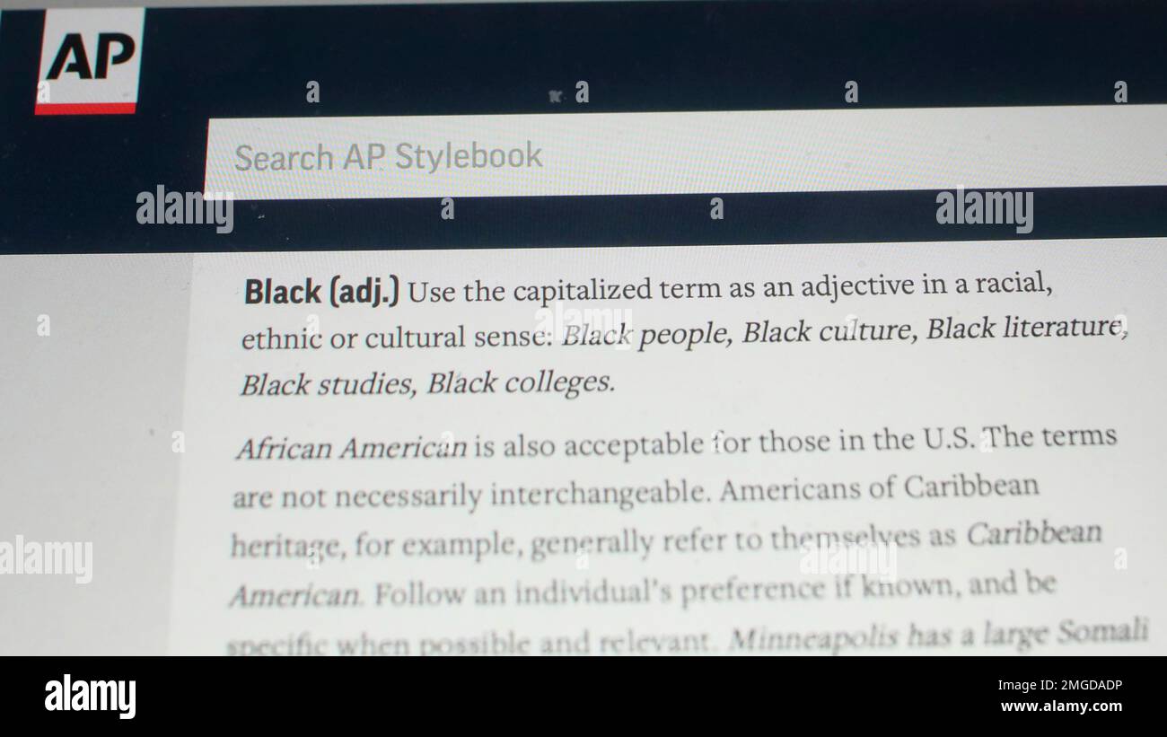 The Entry For The Word Black Is Shown In The Online Version Of The AP the-entry-for-the-word-black-is-shown-in-the-online-version-of-the-ap