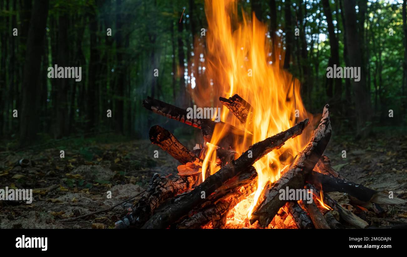 Dry wood burns bright flame hi-res stock photography and images - Alamy