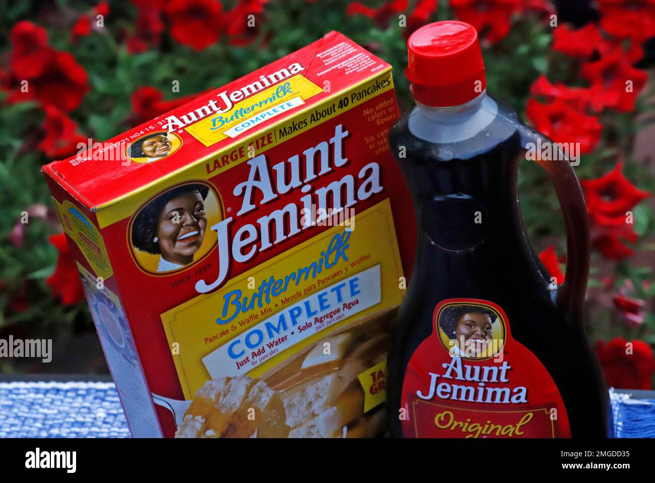 This is a box of Aunt Jemima Buttermilk Pancake and Waffle Mix and a