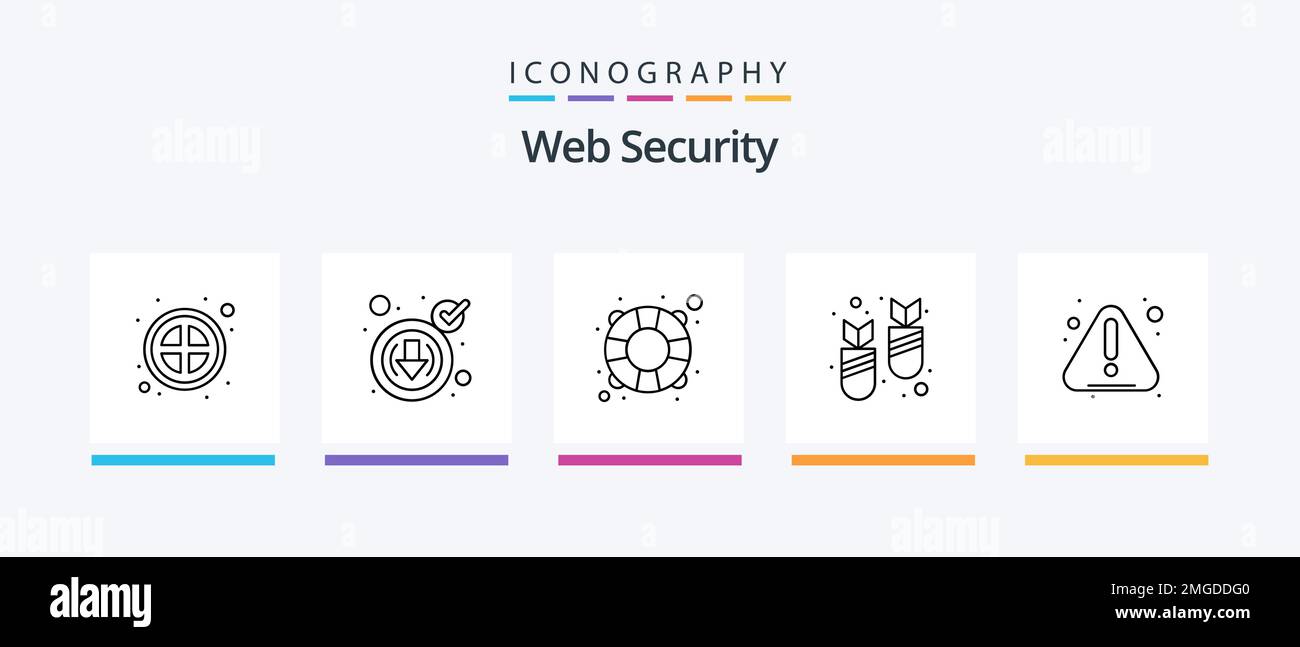  Security Line 5 Icon Pack Including document. security. check