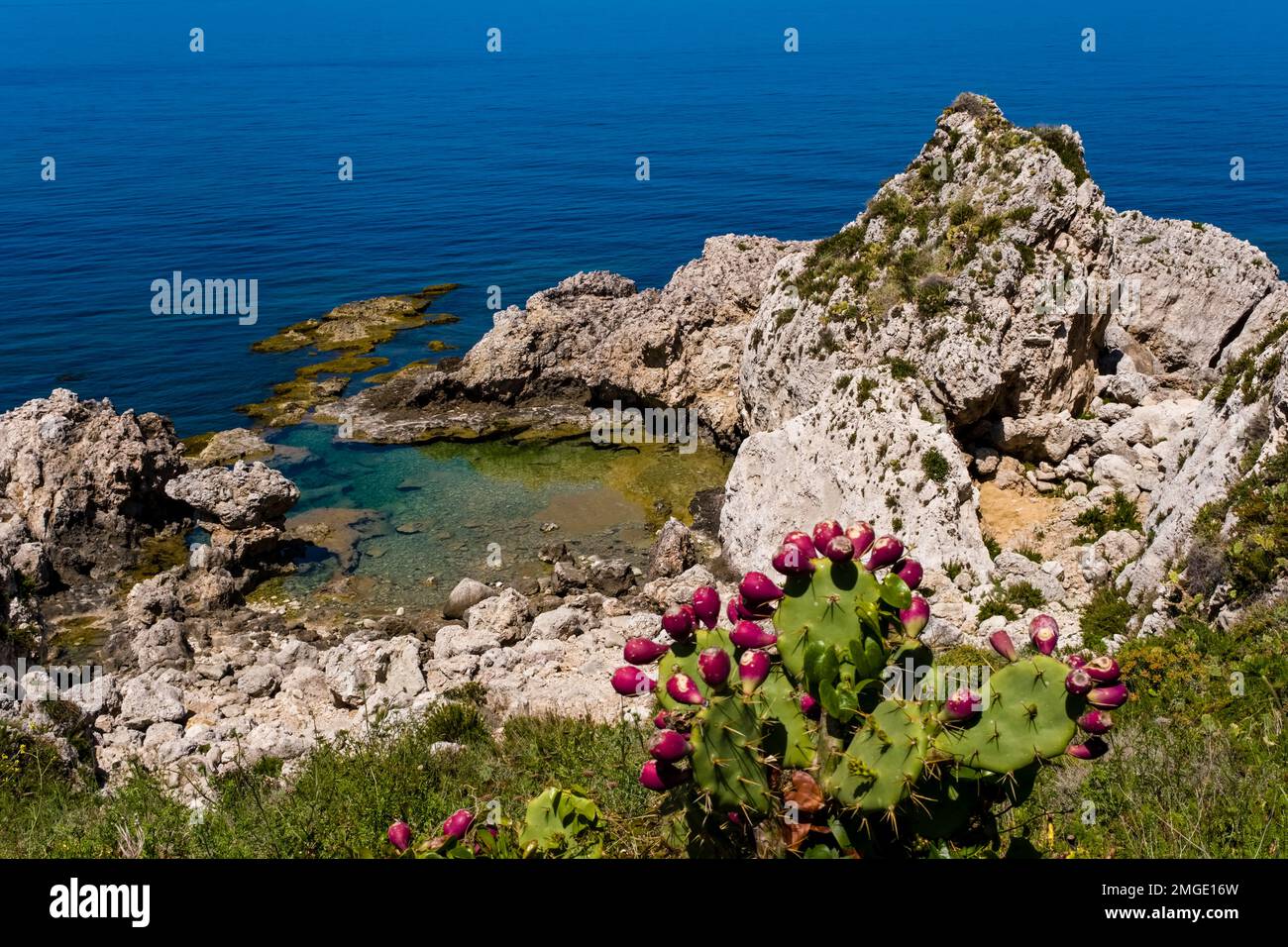 Aerial view of the Pool of Venus, Piscina di Venere, a beautiful pool