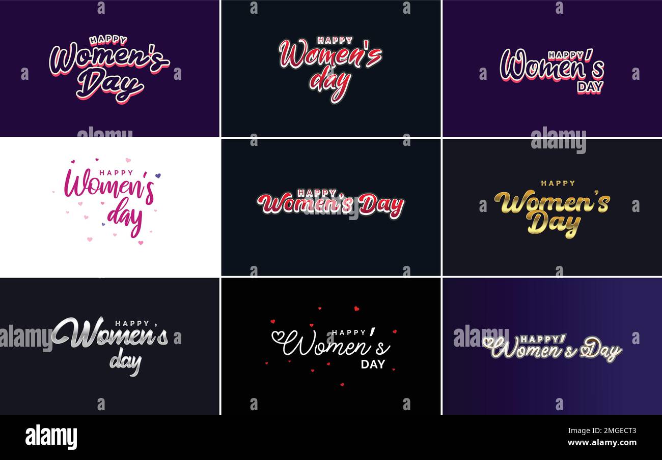 Happy Womens Day Greeting Card Template With Hand Lettering Text Design Creative Typography For 6836