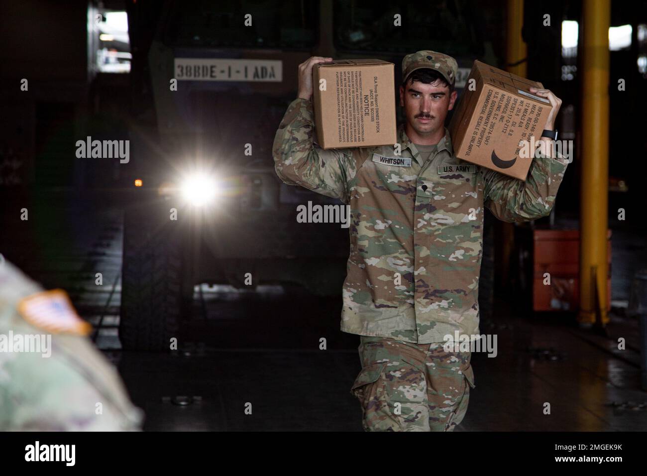 U.S. Army Spc. Daniel Whitson, an air defense enhanced early warning