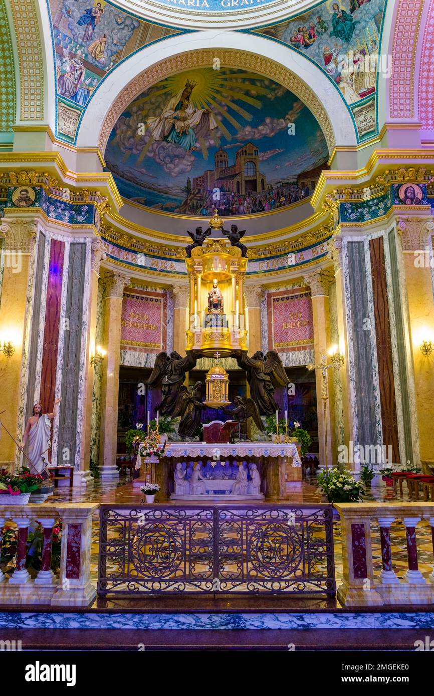 Basilica Santuario Maria Del Tindari Altar and interior furnishings inside the church Basilica Santuario di