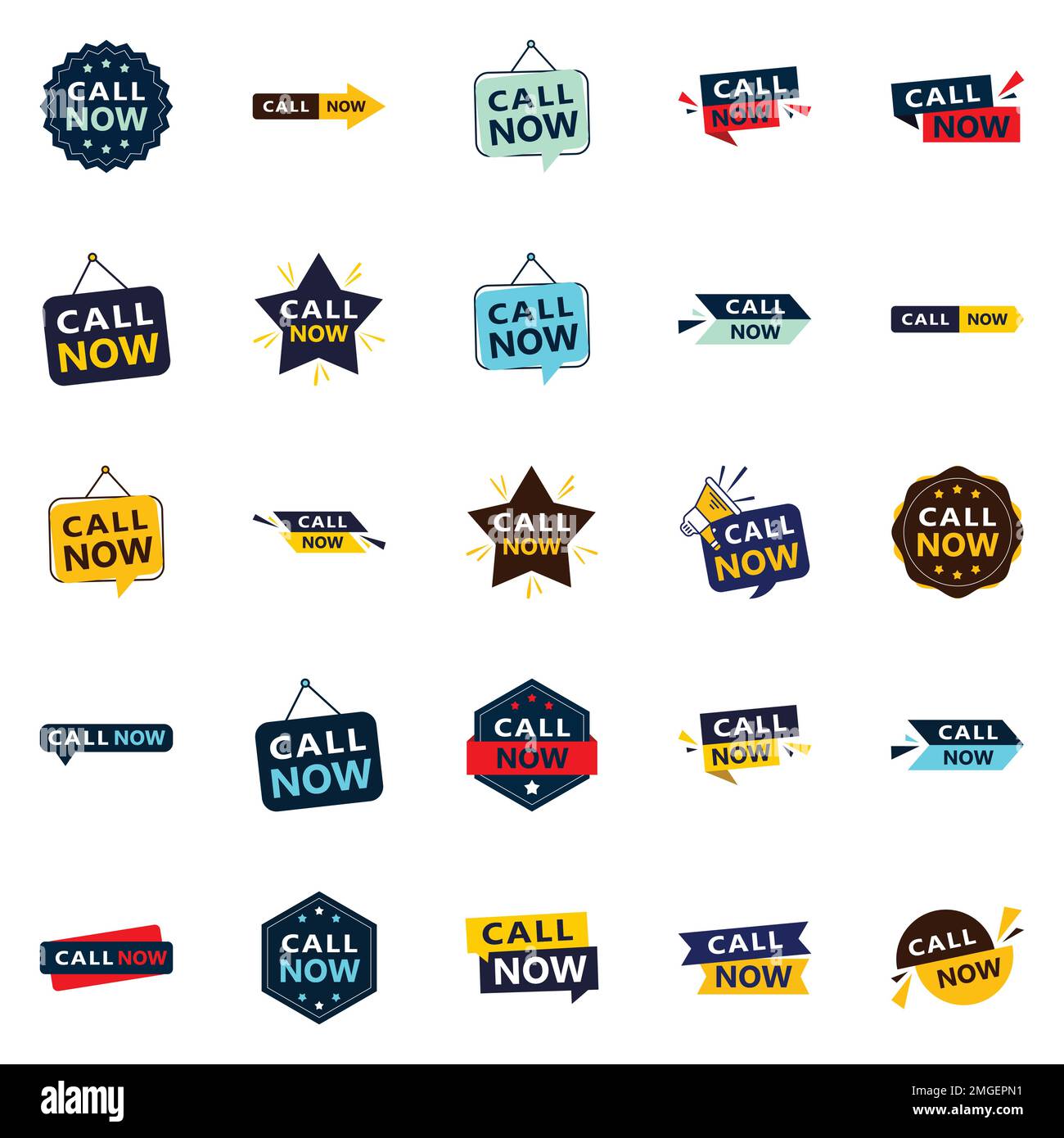 25 Innovative Typographic Banners for promoting phone calls Stock