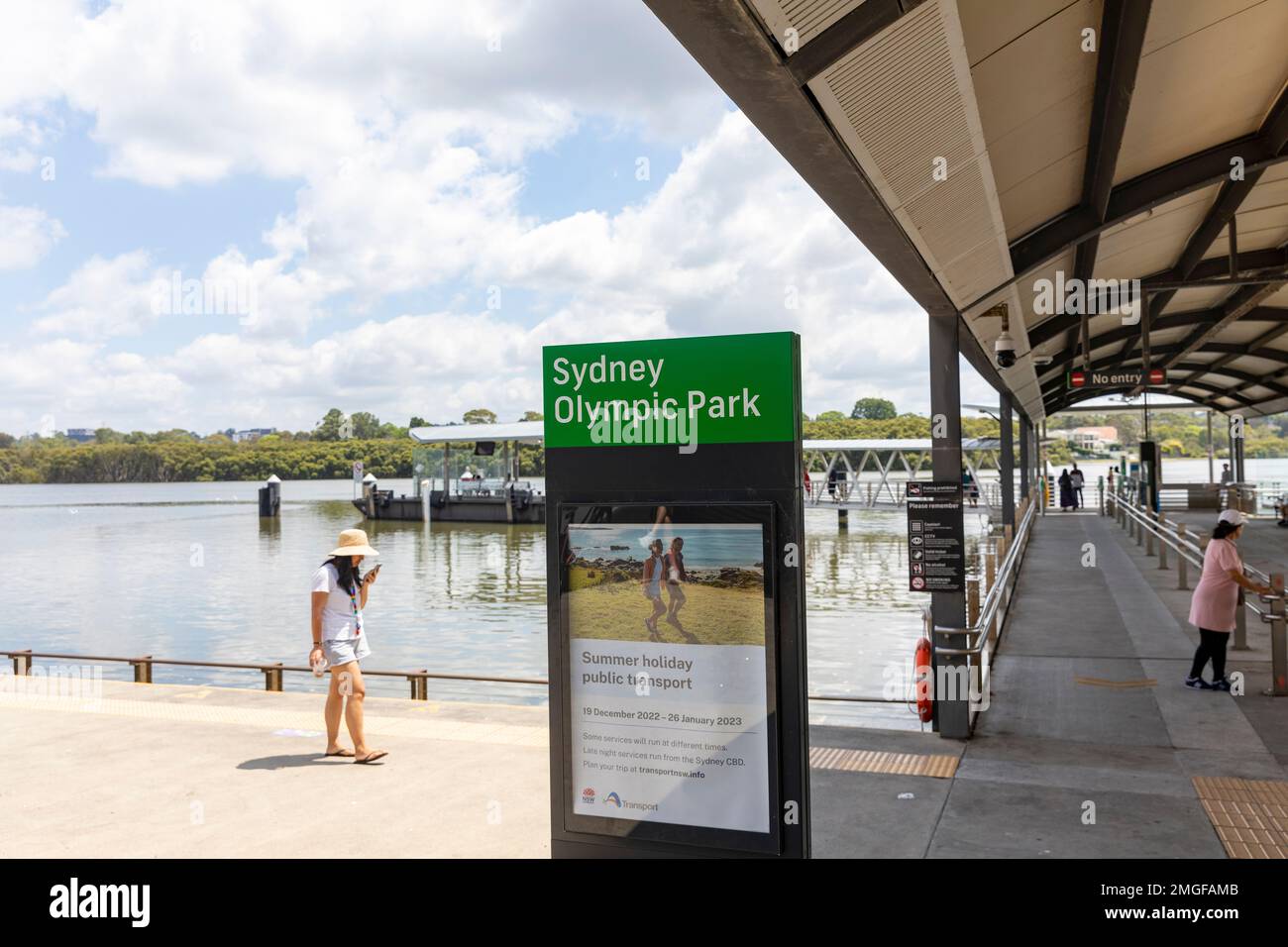 Sydney Olympic Park commuter ferry wharf for public transport in the