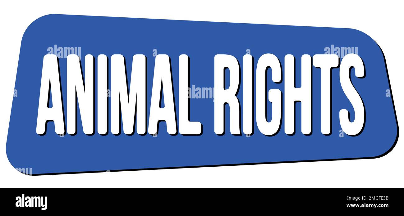 ANIMAL RIGHTS text written on blue trapeze stamp sign Stock Photo - Alamy